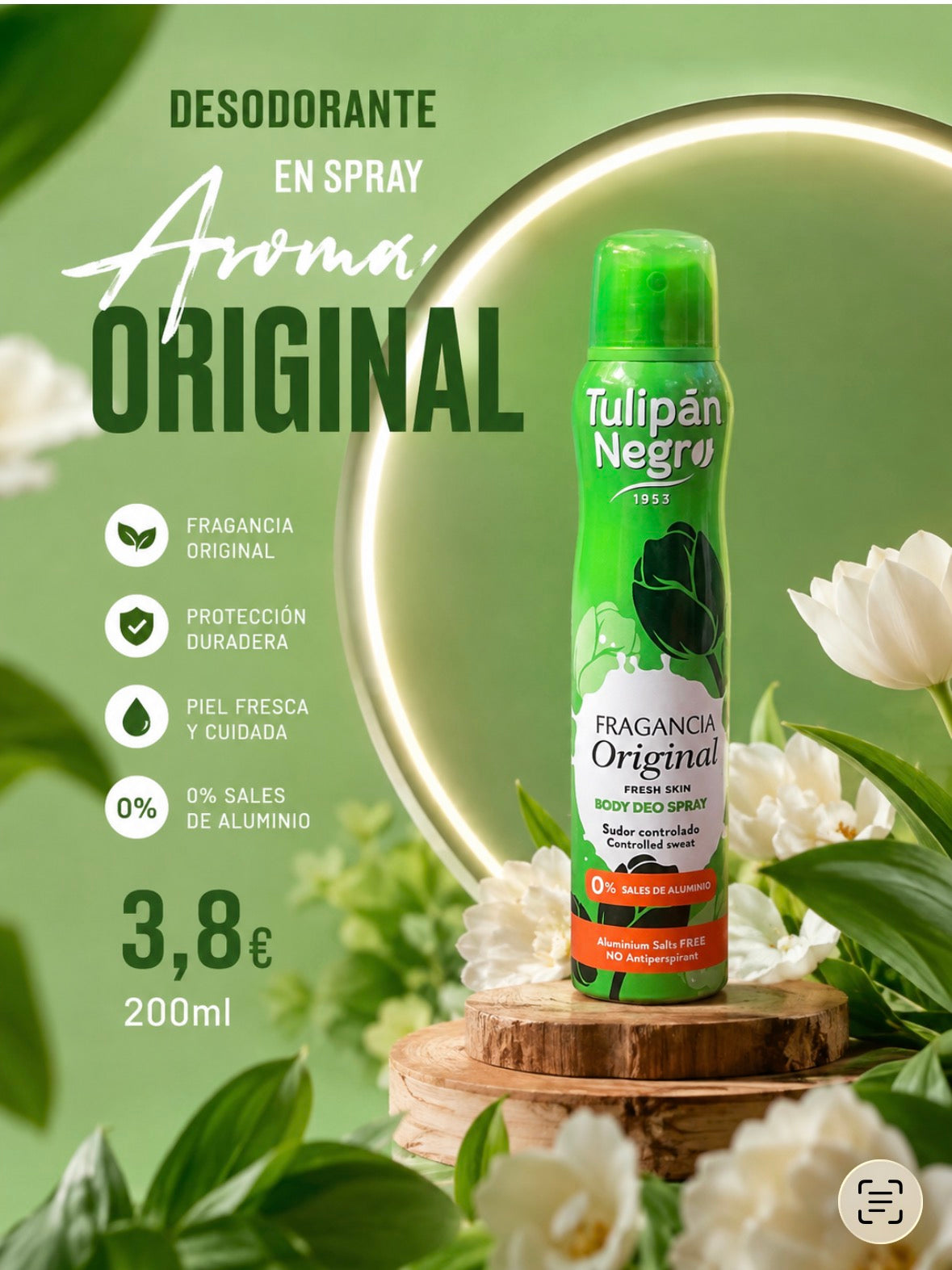 Desodorante Spray Tulipán Negro - Aroma Original