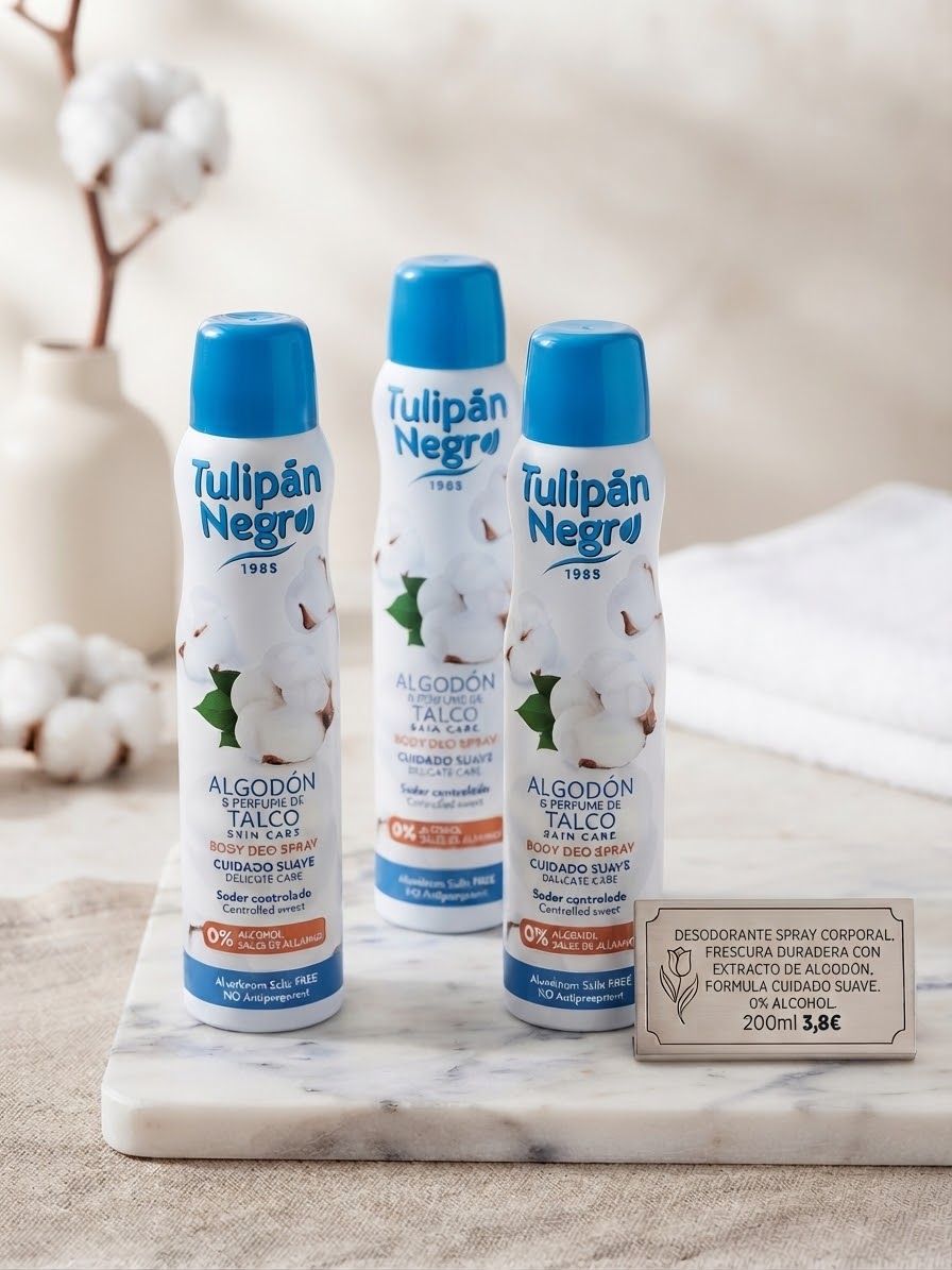 Desodorante Spray Tulipán Negro - Algodón & Perfume de Talco