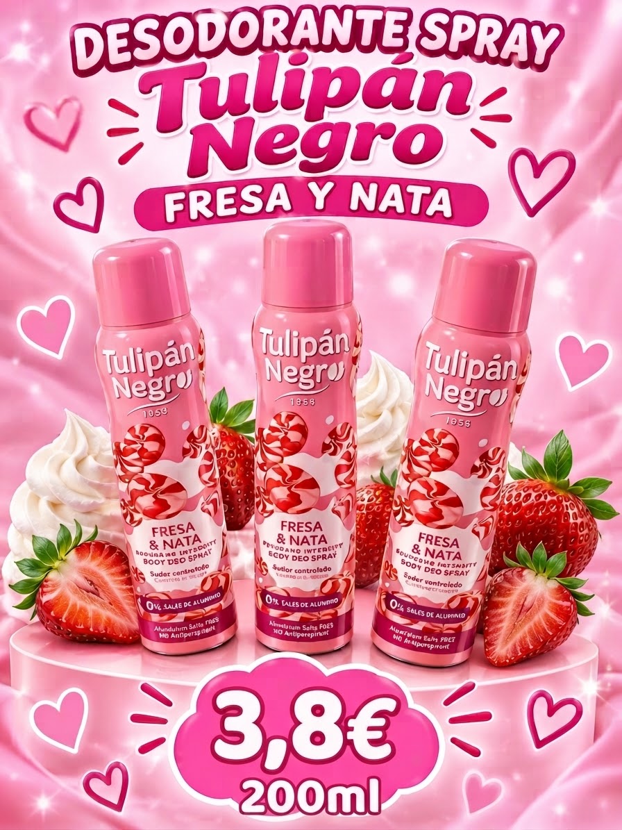 Desodorante Spray Tulipán Negro - Fresa y Nata