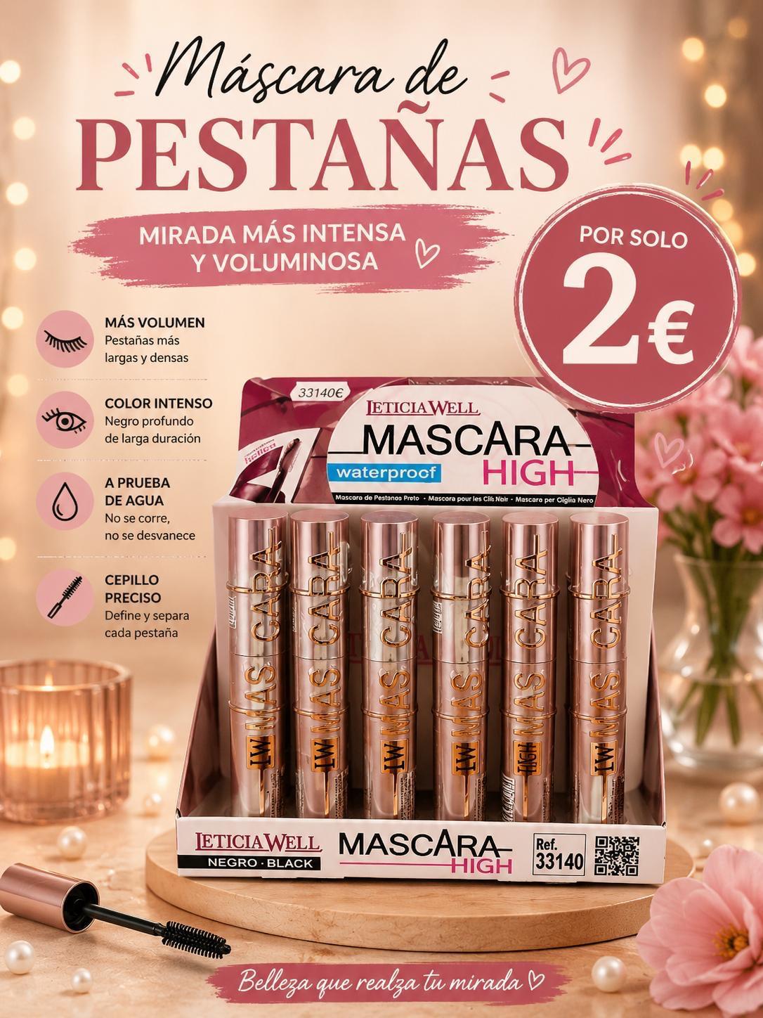 Máscara de Pestañas High Waterproof Leticia Well