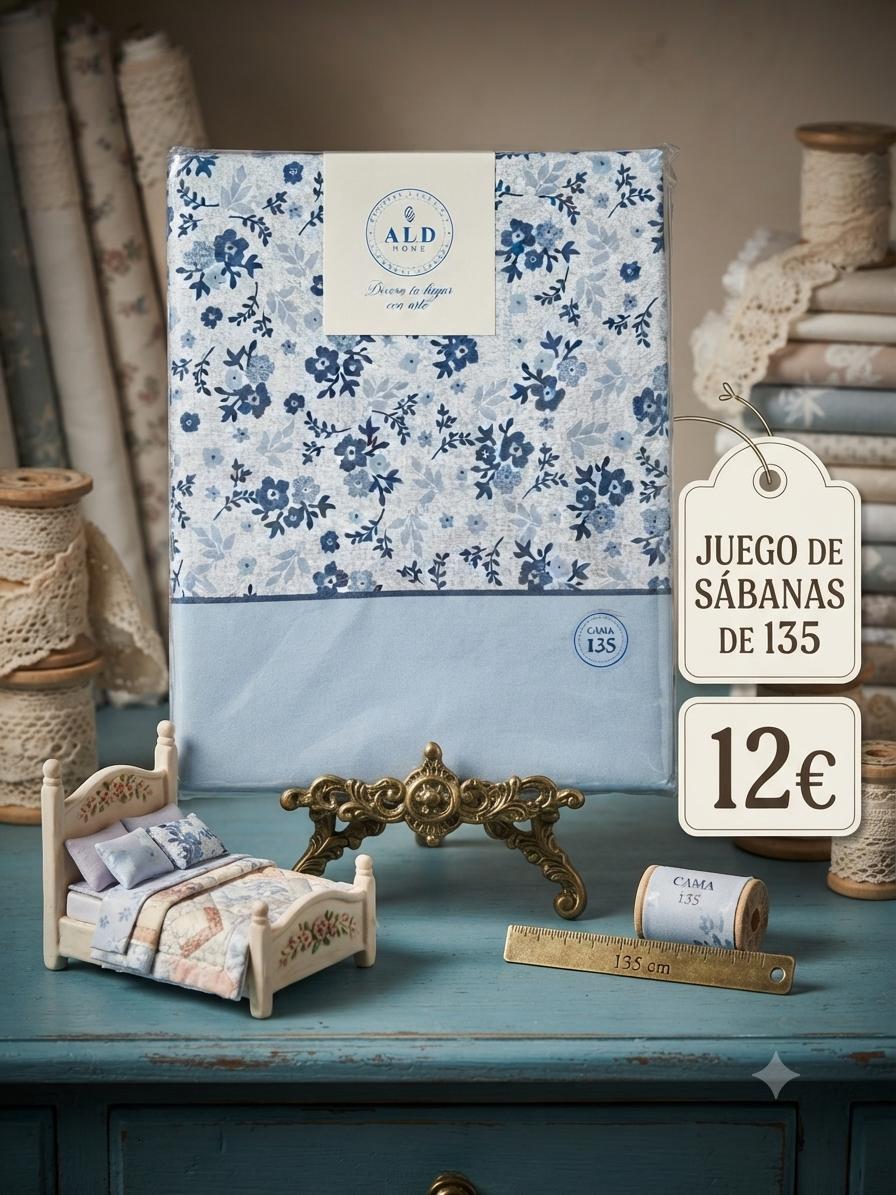 Juego de Sábanas de 135 ALD Home floral azul