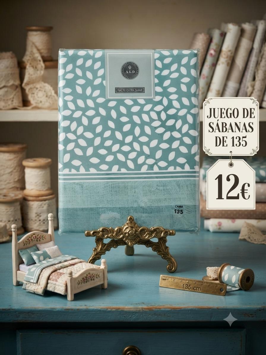 Juego de sábanas cama 135 ALD Home flores azules
