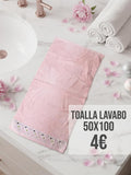 Toalla Lavabo 50x100 Rosa