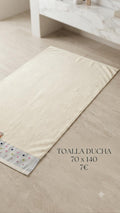 Toalla Ducha 70x140 Crema con Lunares