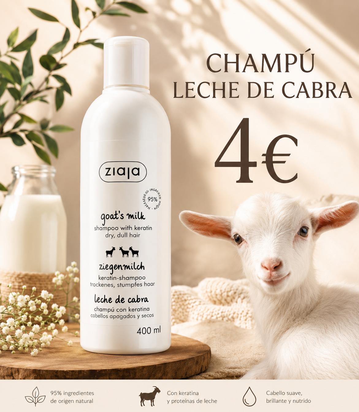 Champú con Keratina Leche de Cabra Ziaja 400ml